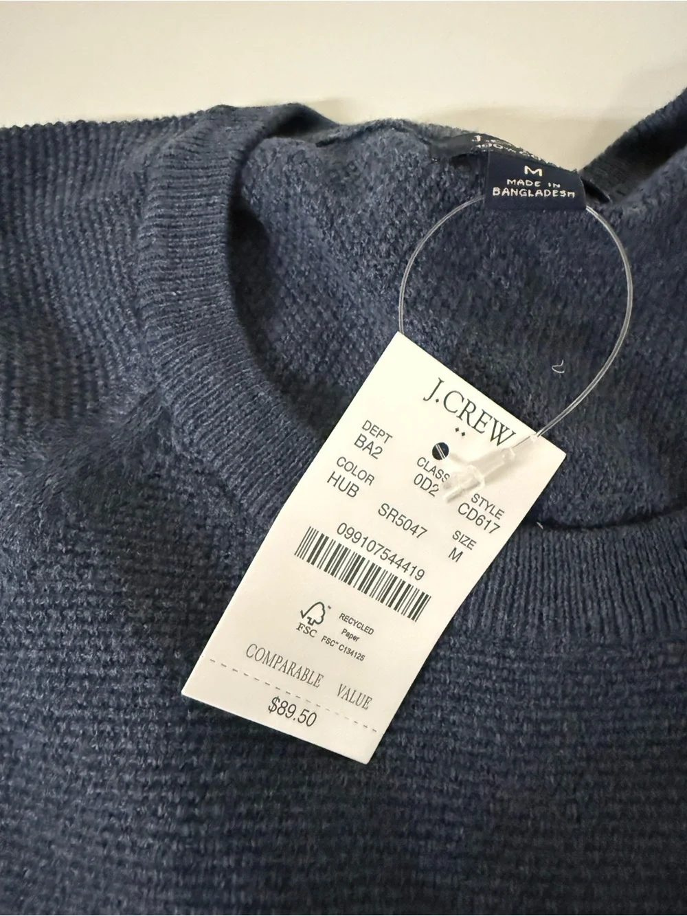 2 Men's J Crew Sweaters- Light Blue and Navy